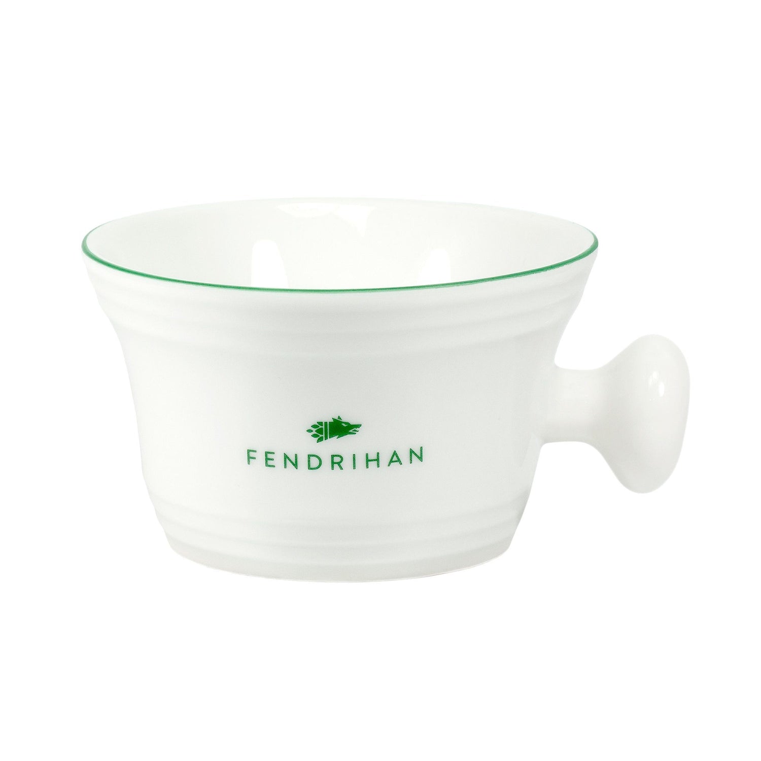 Fendrihan Porcelain Shaving Mug, Hand-Painted Rim Shaving Mug Fendrihan Green