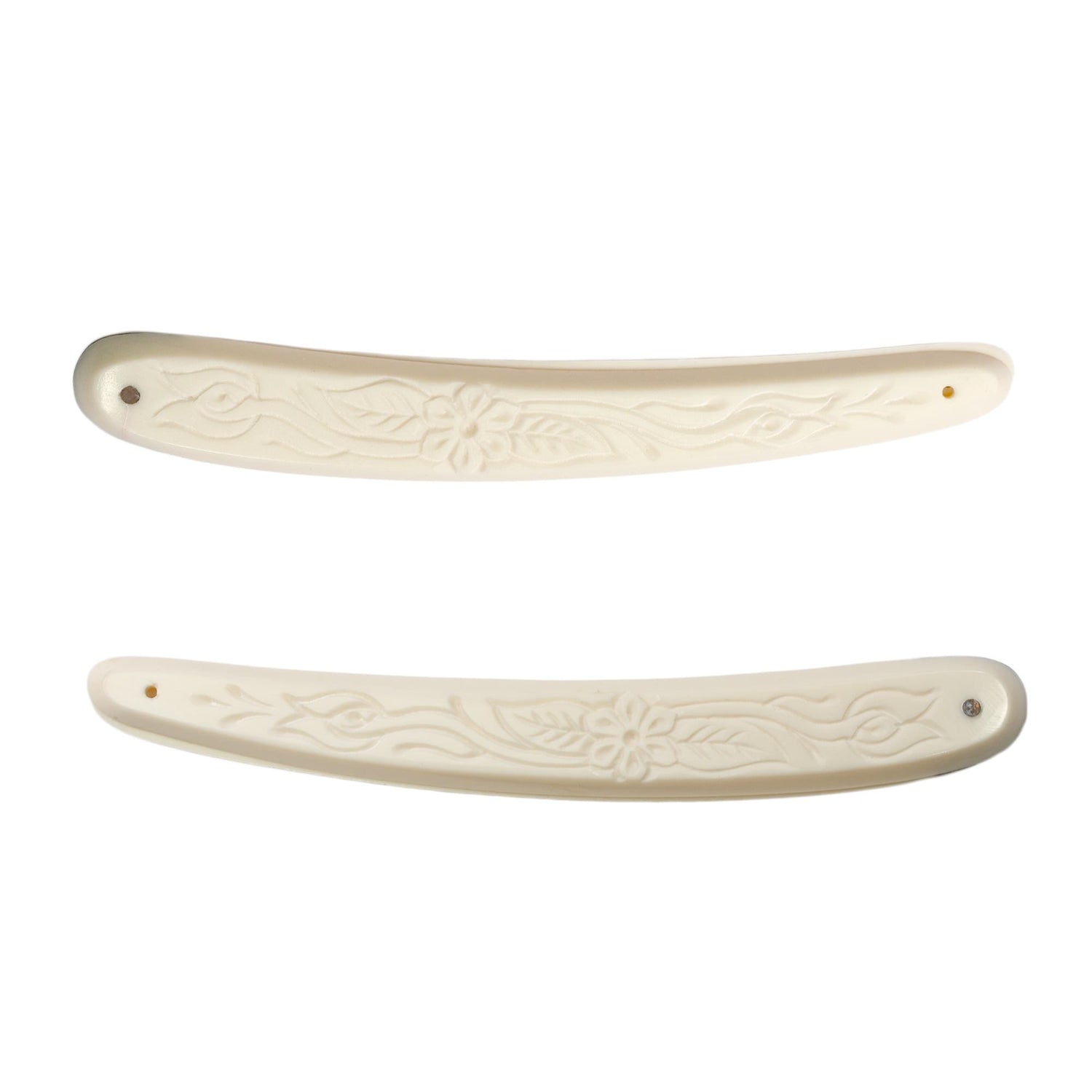 Fendrihan Resin Straight Razor Scales, Ivory Straight Razor Scales Fendrihan Mixed Flower Motif
