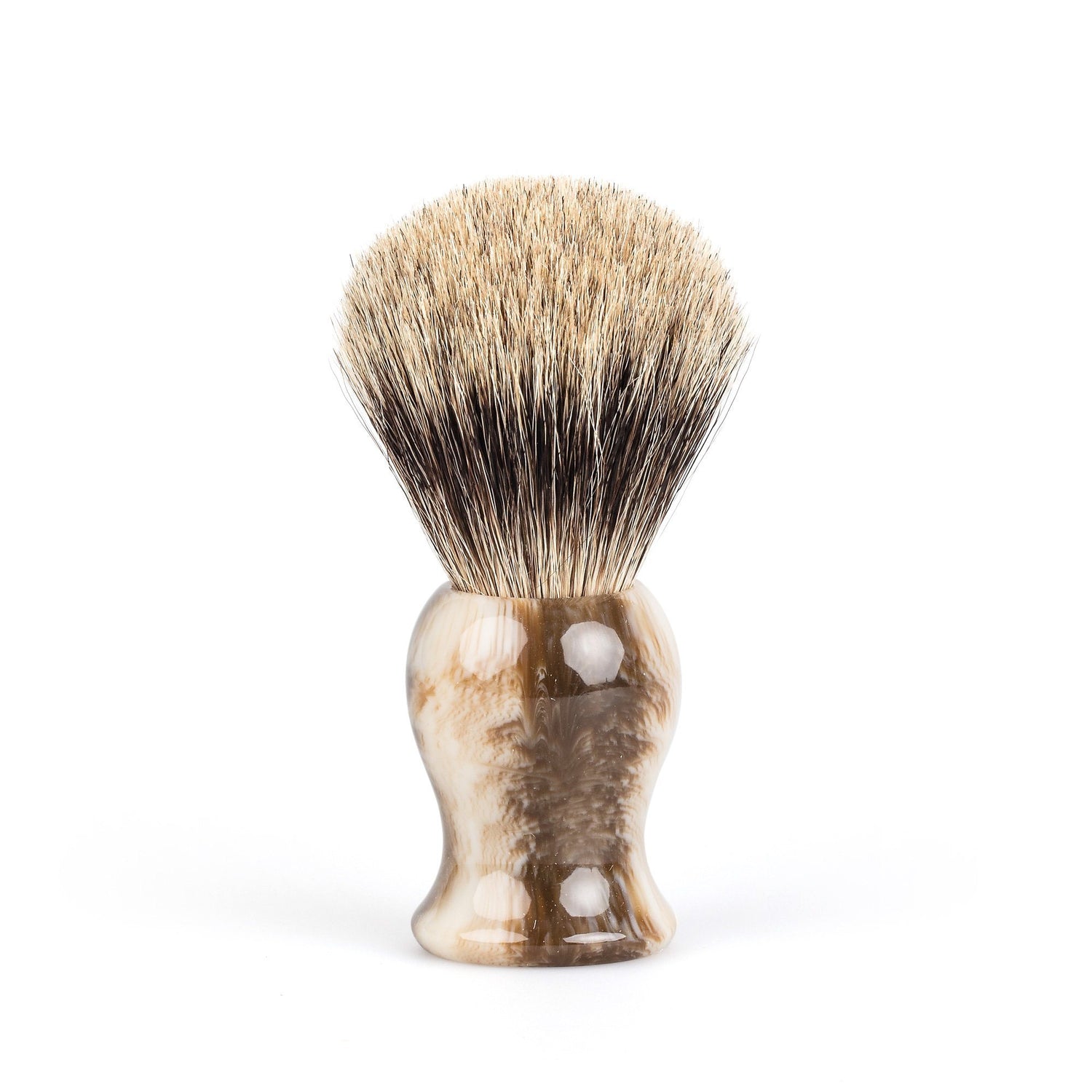 Fendrihan Classic Pure Grey Badger Shaving Brush & Metal Stand Badger Bristles Shaving Brush Fendrihan
