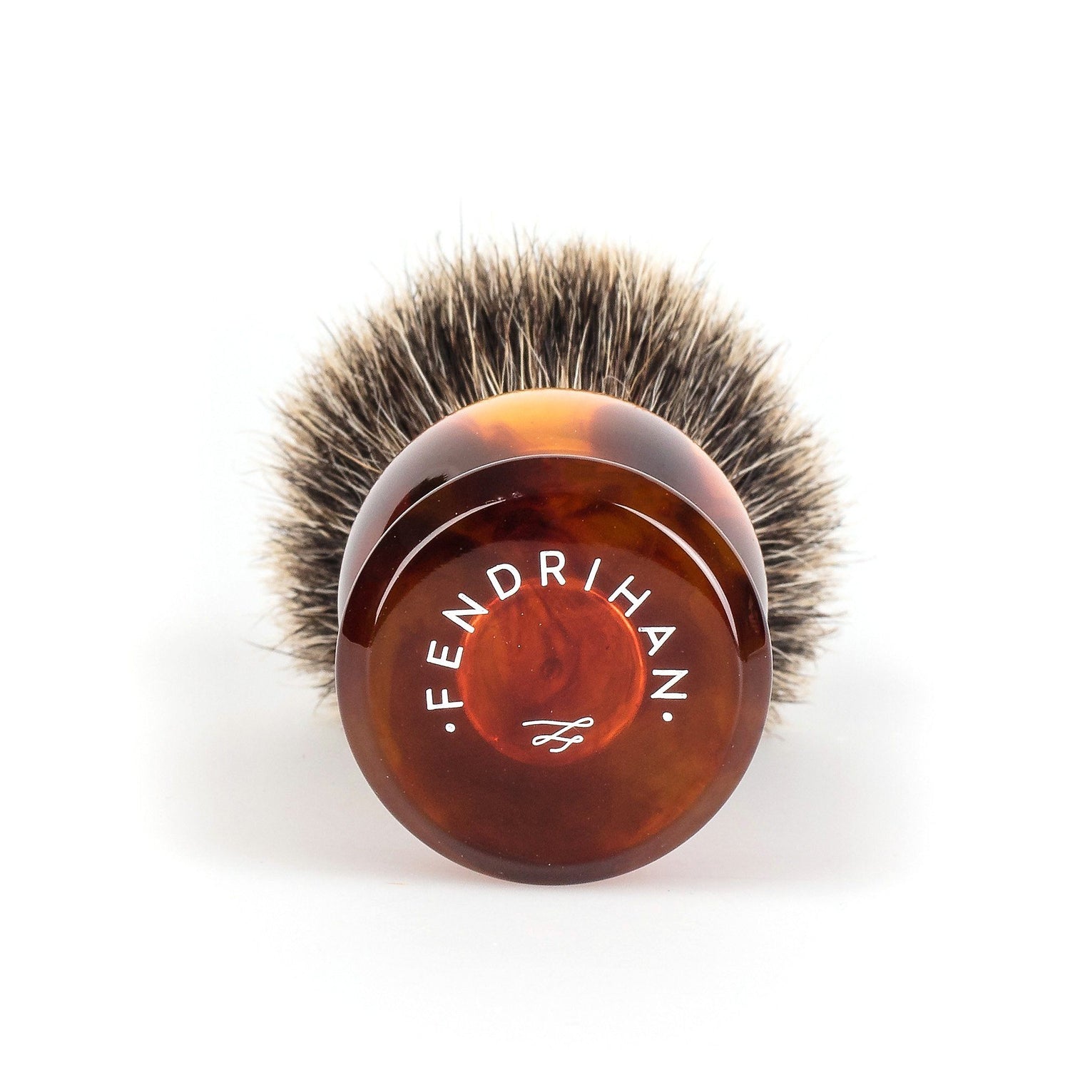 Fendrihan Classic Pure Grey Badger Shaving Brush & Metal Stand Badger Bristles Shaving Brush Fendrihan