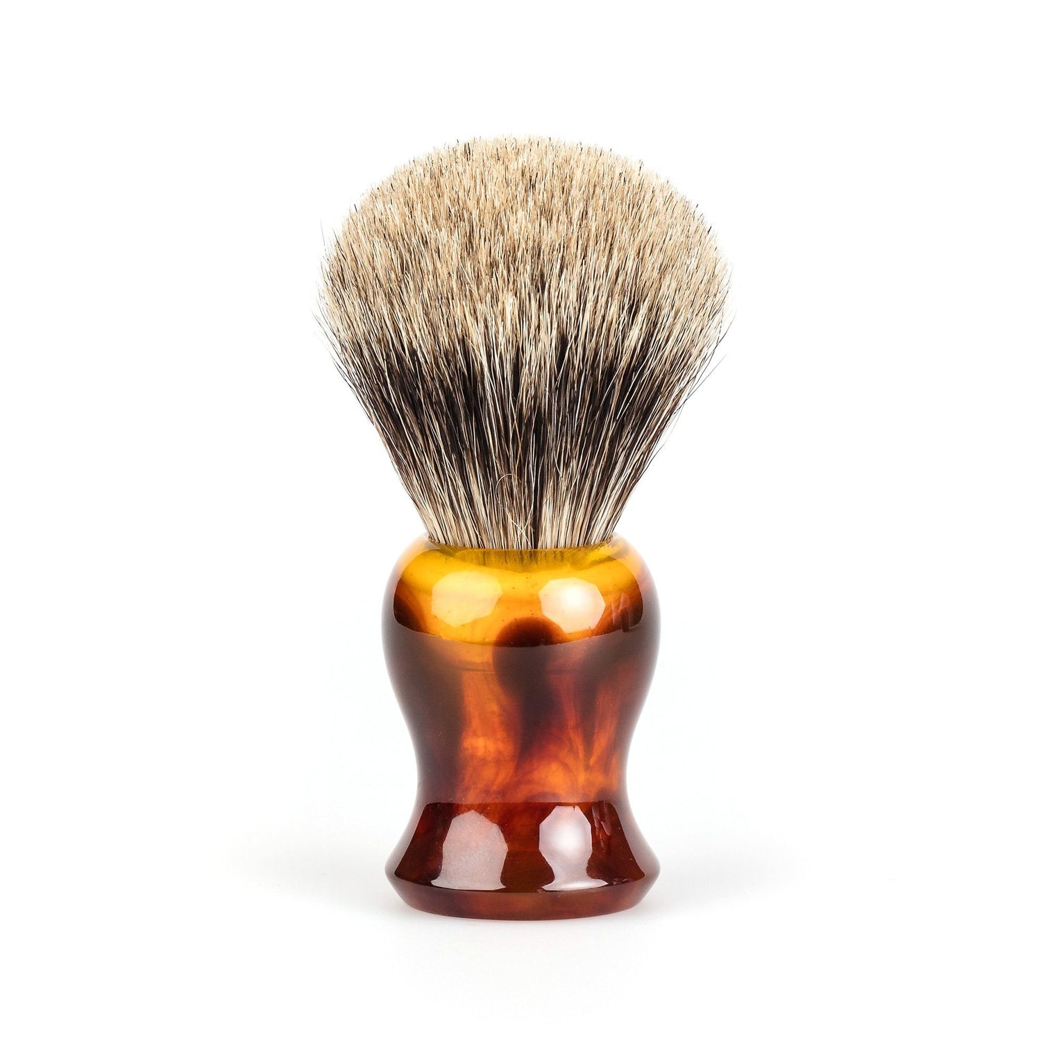 Fendrihan Classic Pure Grey Badger Shaving Brush & Metal Stand Badger Bristles Shaving Brush Fendrihan