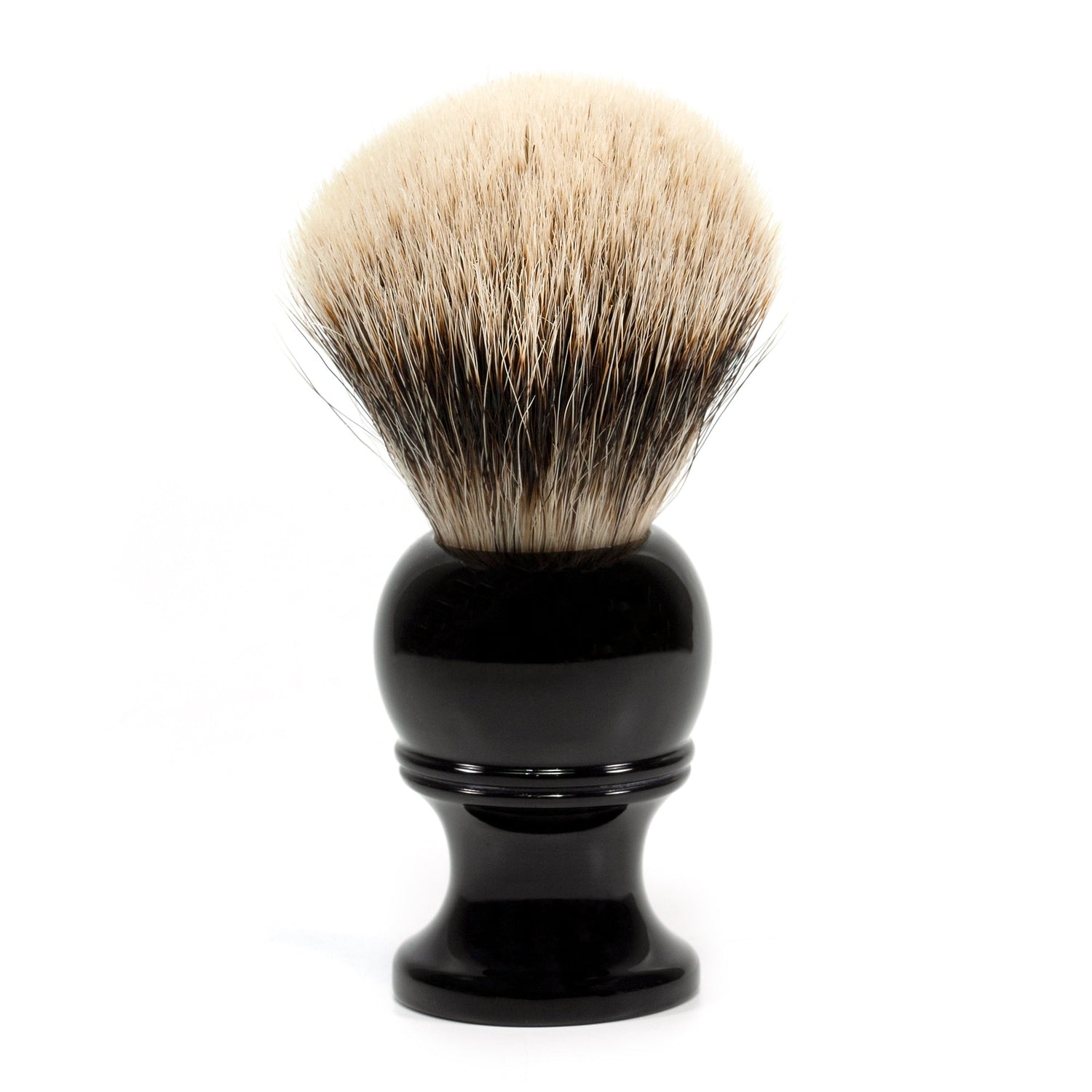 Fendrihan 2-Band Silvertip Badger Shaving Brush, Black Handle Badger Bristles Shaving Brush Fendrihan