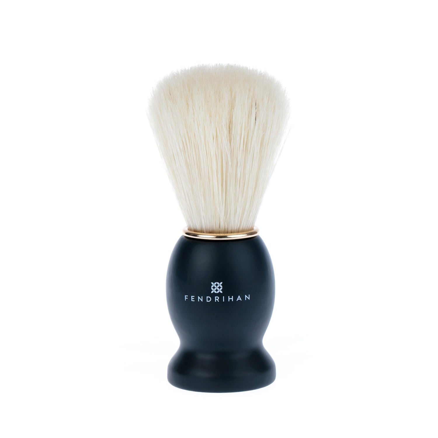Fendrihan Pure Boar Bristle Shaving Brush, Black Wood Handle with Gold Rim Boar Bristles Shaving Brush Fendrihan