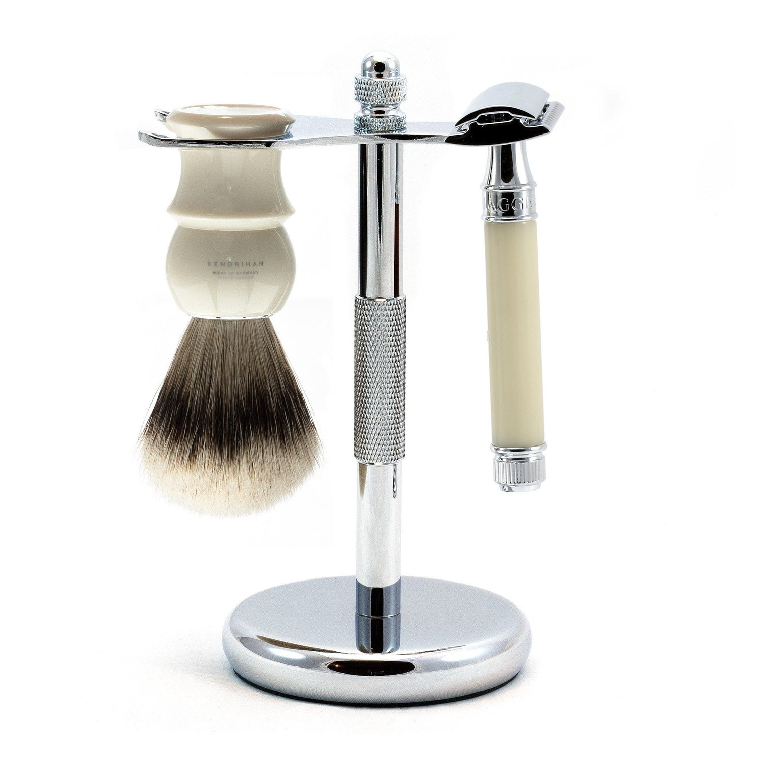 3-Piece Classic Wet-Shaving Set w Edwin Jagger Razor, Save $15 Shaving Kit Fendrihan Ivory