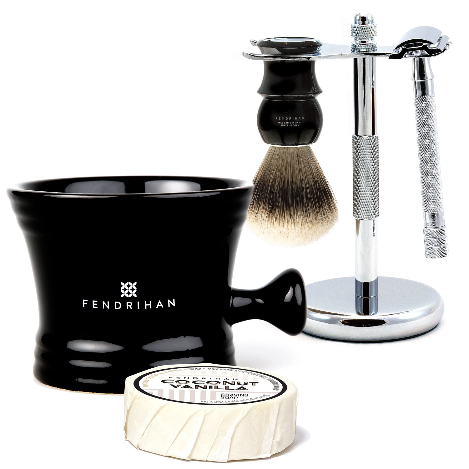 5-Piece Wet Shaving Set with Merkur 23C Razor, Save $35 Shaving Kit Fendrihan Black Coconut & Vanilla