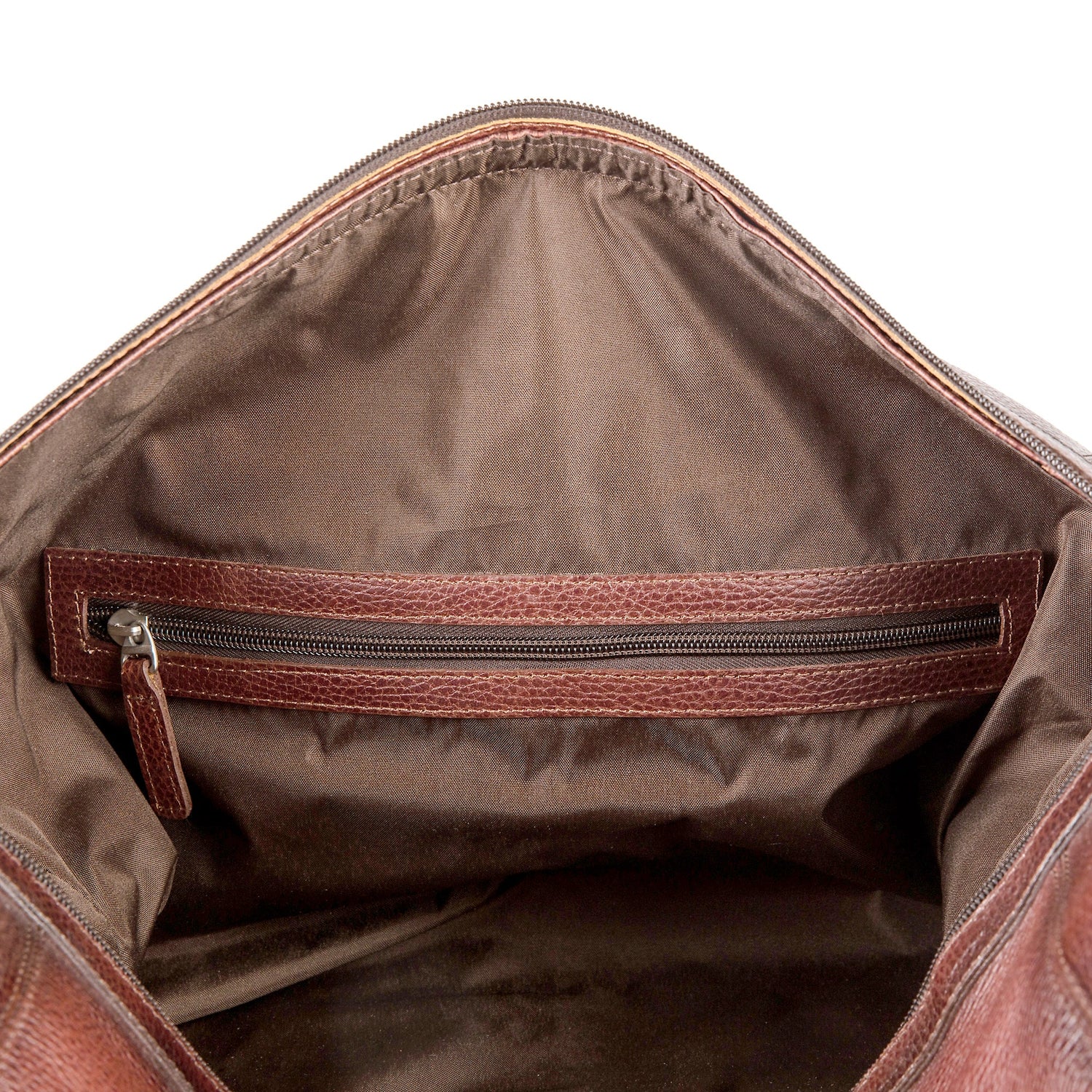 Fendrihan Pebbled Leather Travel Bag, Brandy Leather Briefcase Fendrihan