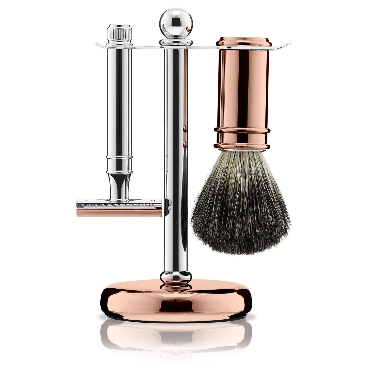 Floris London Chrome and Rose Gold Plate 3-Piece Shaving Set Shaving Set Floris London