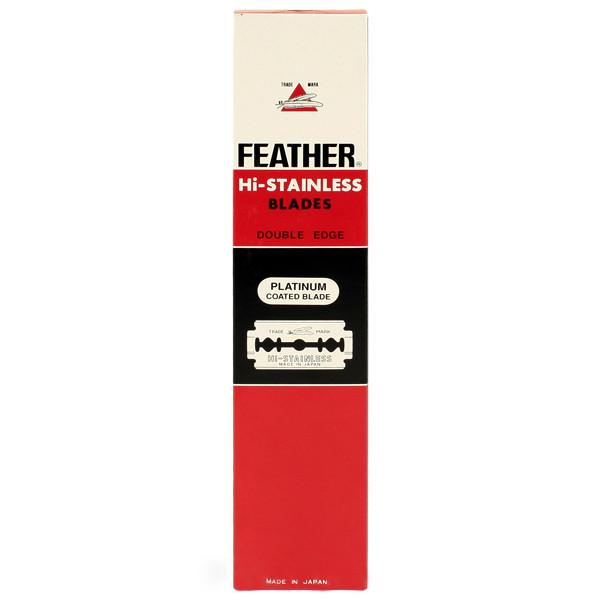 100 Black Feather Double-Edge Safety Razor Blades Razor Blades Feather