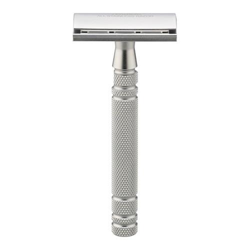 Feather AS-D2 Stainless Steel Double Edge Razor, Made in Japan Double Edge Safety Razor Feather