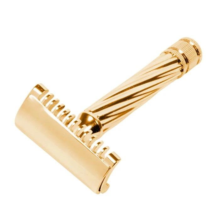Fatip Lo Storto Slant Open Comb Safety Razor Double Edge Safety Razor Fatip Gold