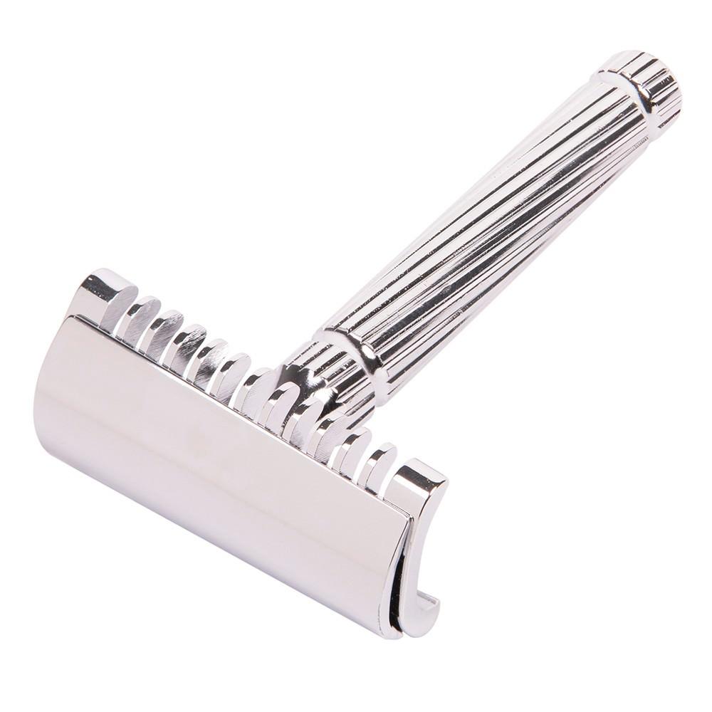 Fatip il Piccolo Storto Slant Open Comb Safety Razor Double Edge Safety Razor Fatip Chrome