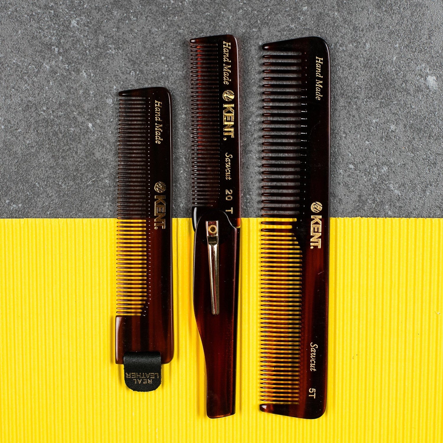 Kent 20T Hand-finished Folding Pocket Comb with Clip Comb Kent