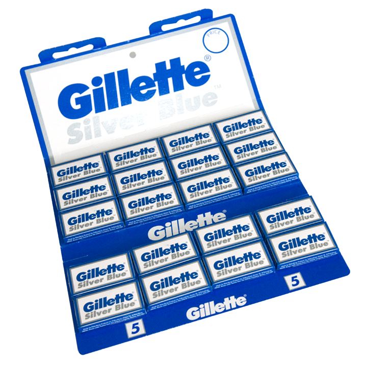 100 Gillette Silver Blue Double-Edge Blades Razor Blades Gillette