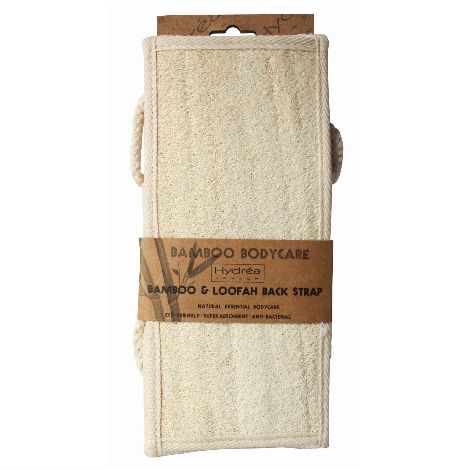 Hydrea London Bamboo and Loofah Exfoliator Back Strap Back Strap The Natural Sea Sponge Co