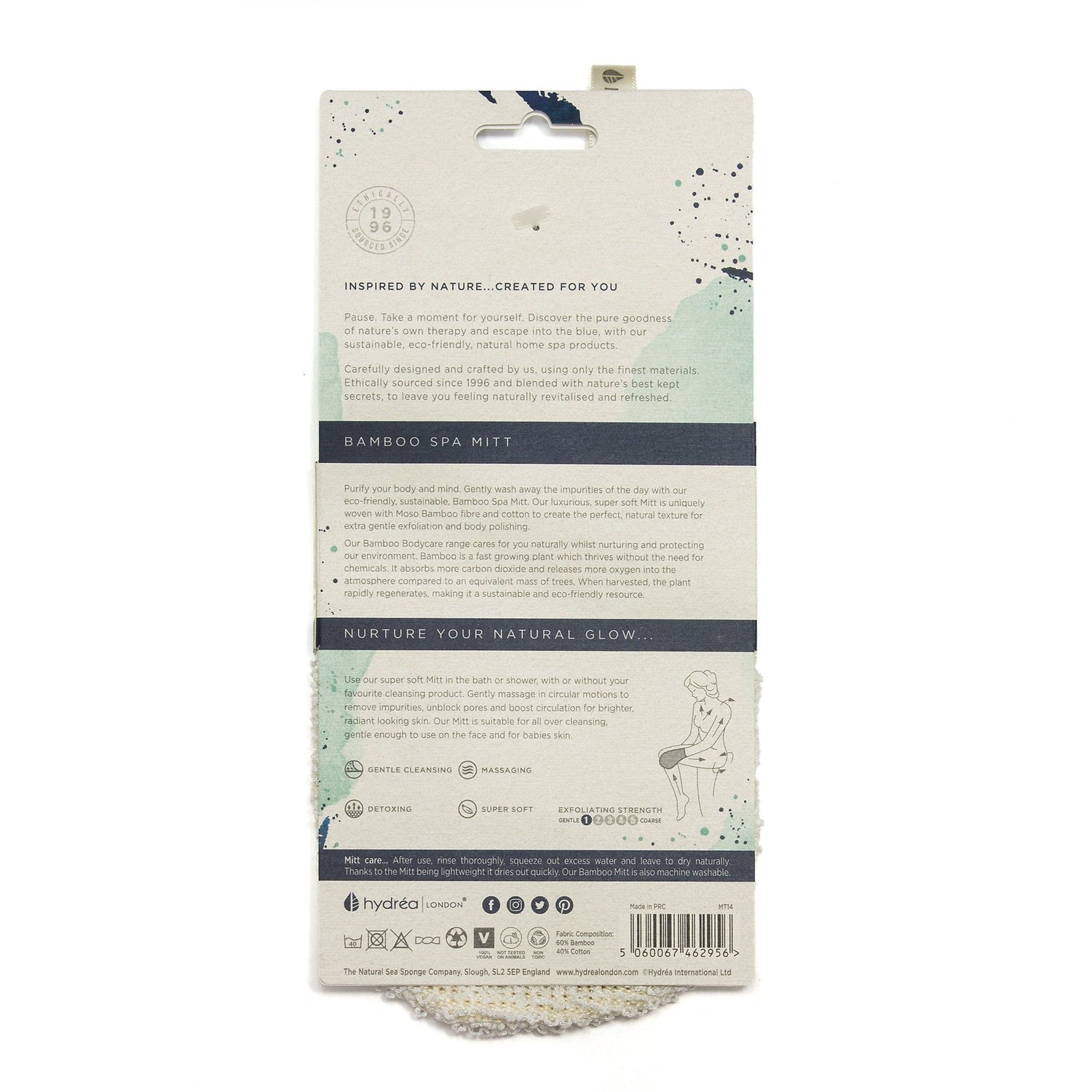 Hydrea London Bamboo Bodycare Exfoliating Mitt Body Exfoliating Mitt The Natural Sea Sponge Co