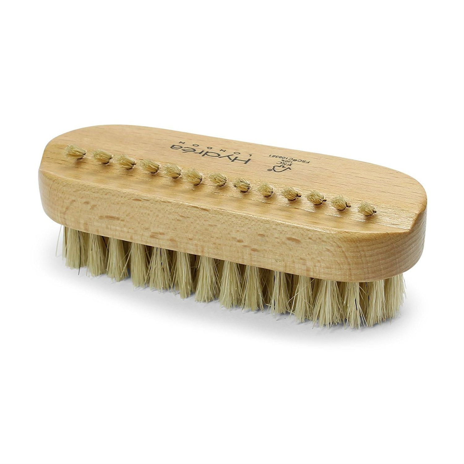 Hydrea London Dual-Sided 100% FSC Wood Nail Brush with Natural Bristles Nail Brush The Natural Sea Sponge Co