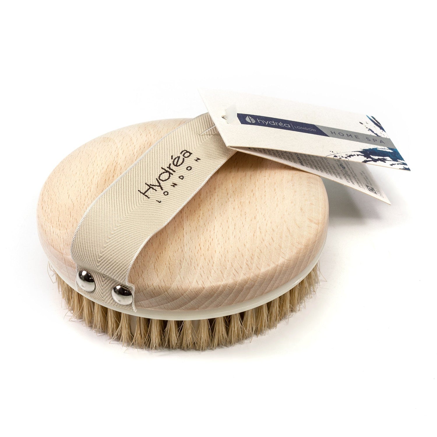 Hydrea London Beechwood Detox Brush with Pure Bristle and Rubber Nodules Bath Brush The Natural Sea Sponge Co
