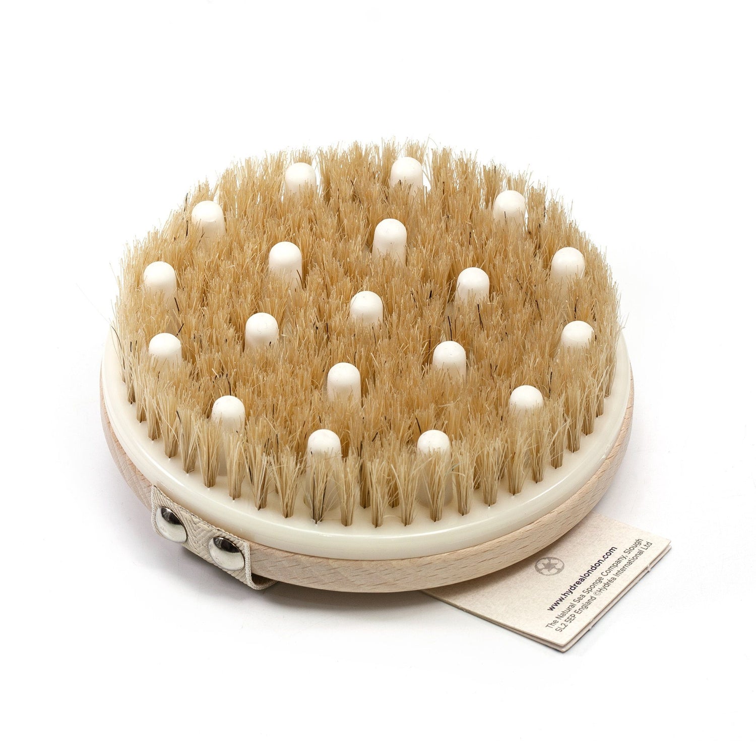 Hydrea London Beechwood Detox Brush with Pure Bristle and Rubber Nodules Bath Brush The Natural Sea Sponge Co