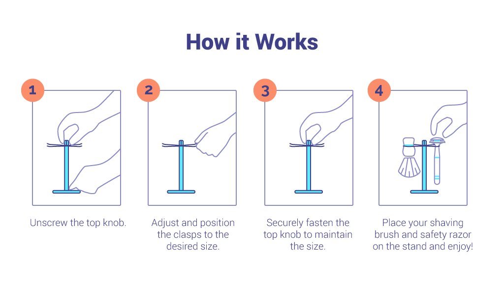 Fendrihan Adjustable Shaving Brush & Razor Stand Shaving Stand Fendrihan