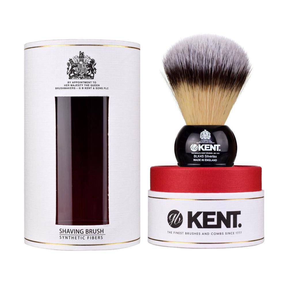 Kent BLK4S, Medium Synthetic Shaving Brush Synthetic Bristles Shaving Brush Kent