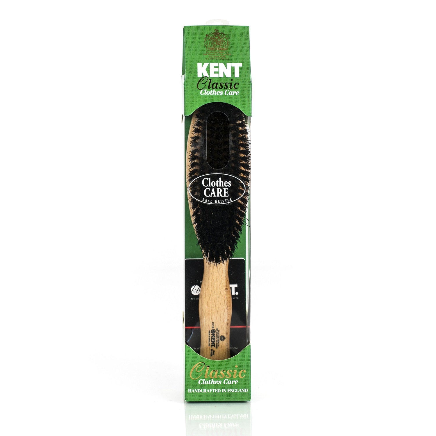 Kent Handcrafted Clothes Brush, Cherrywood Veneer Hair Brush Kent