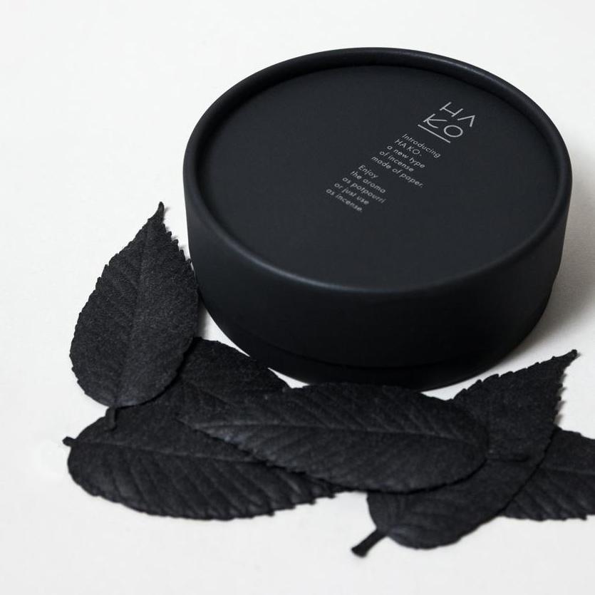 HA KO Paper Incense, Black Set of 6 Incense HA KO