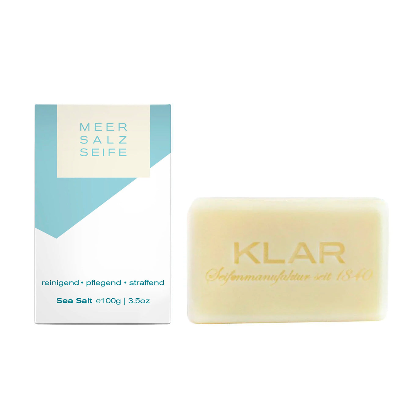 Klar's Classic Hand Size Soap, Palm Oil-Free Body Soap Klar Seifen Sea Salt