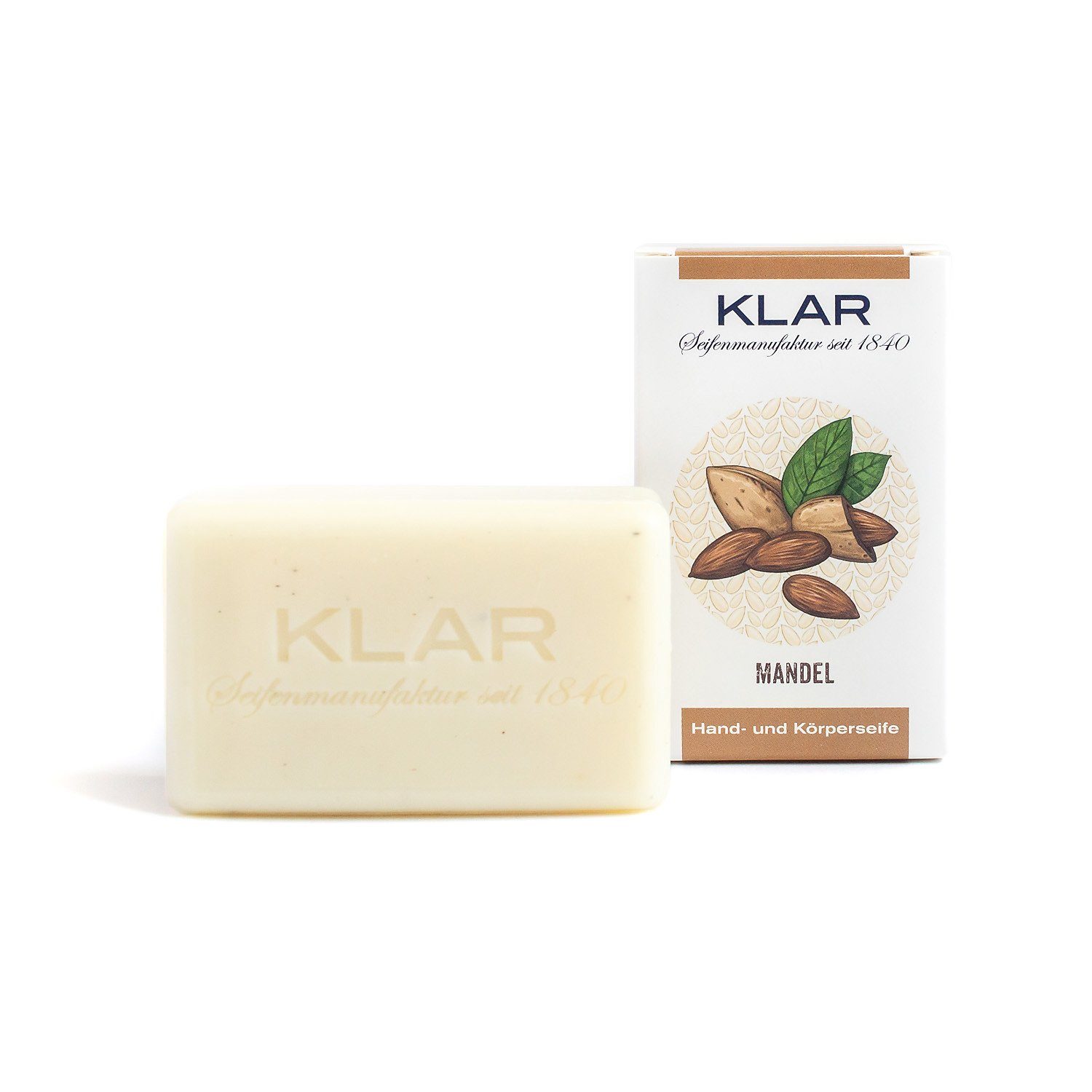 Klar's Classic Hand Size Soap, Palm Oil-Free Body Soap Klar Seifen Almond
