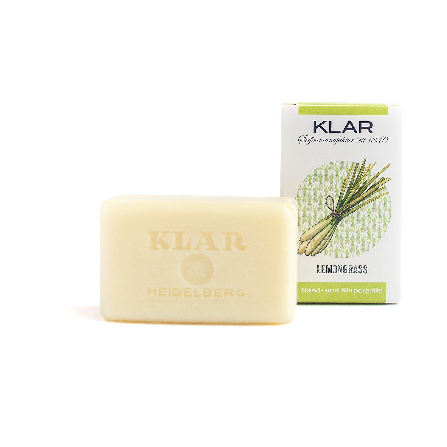 Klar's Classic Hand Size Soap, Palm Oil-Free Body Soap Klar Seifen Lemongrass
