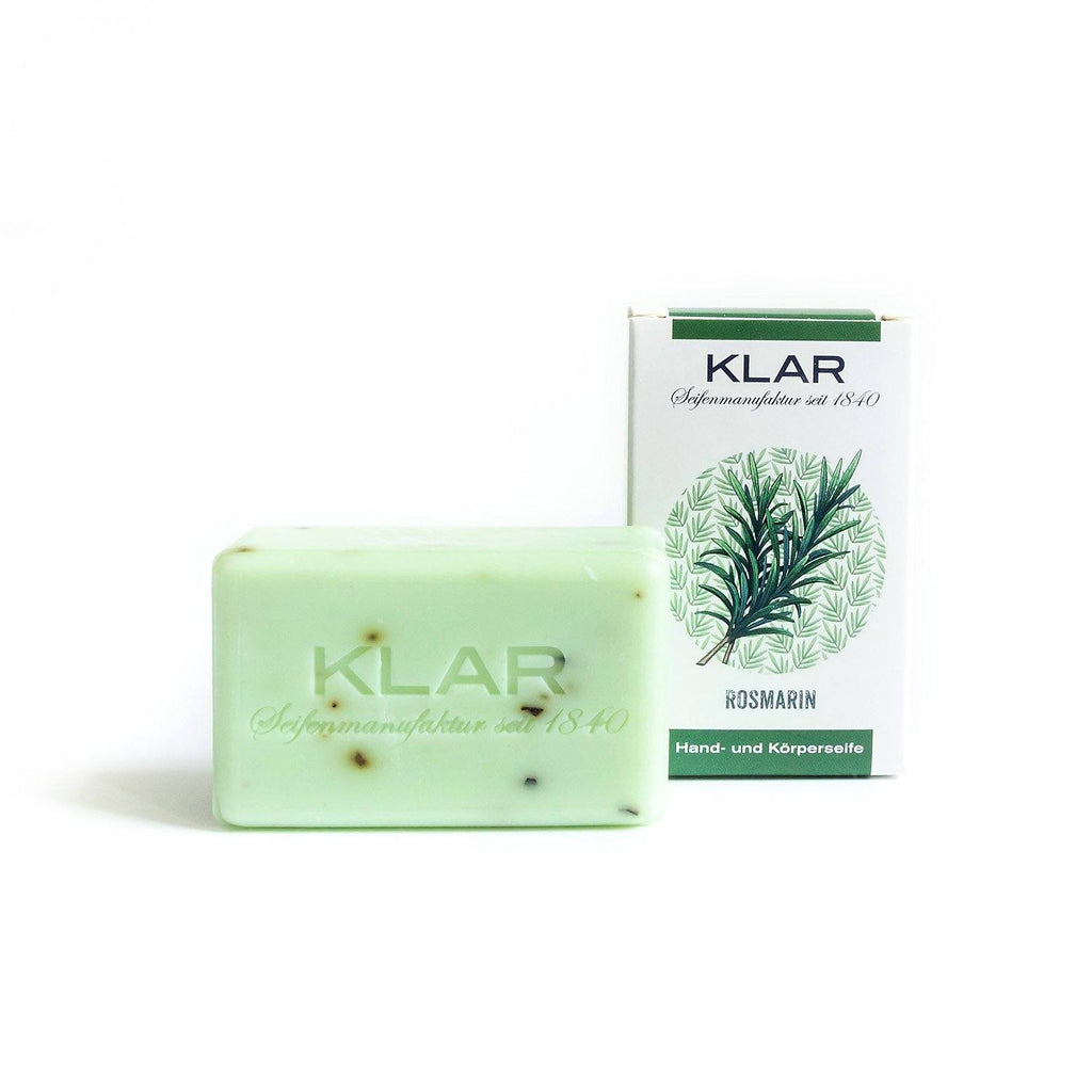 Klar's Classic Hand Size Soap, Palm Oil-Free Body Soap Klar Seifen Rosemary 