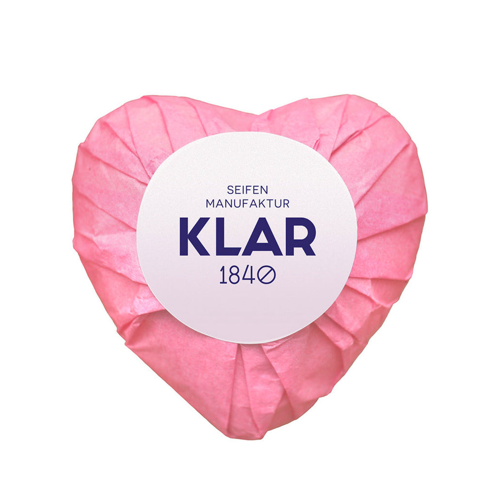 Klar's Heart-Shaped Rose Blossom Soap, Hand Size Body Soap Klar Seifen 