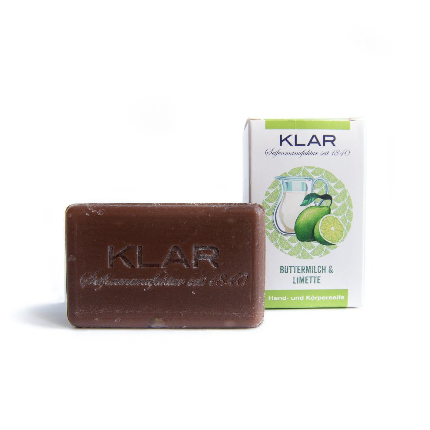 Klar's Classic Hand Size Soap, Palm Oil-Free Body Soap Klar Seifen Buttermilk & Lime