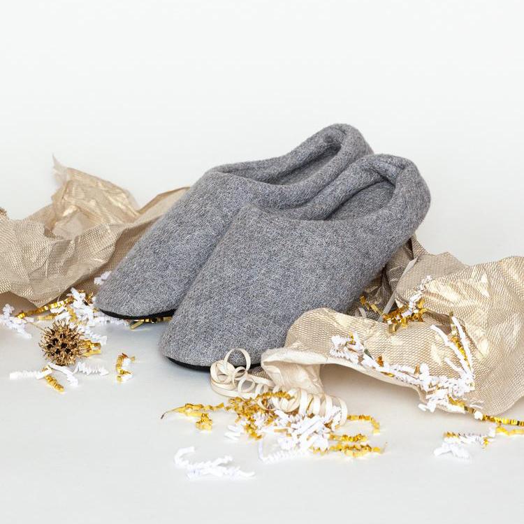 Lana Room Shoes, Grey Spa Slippers Japanese Exclusives