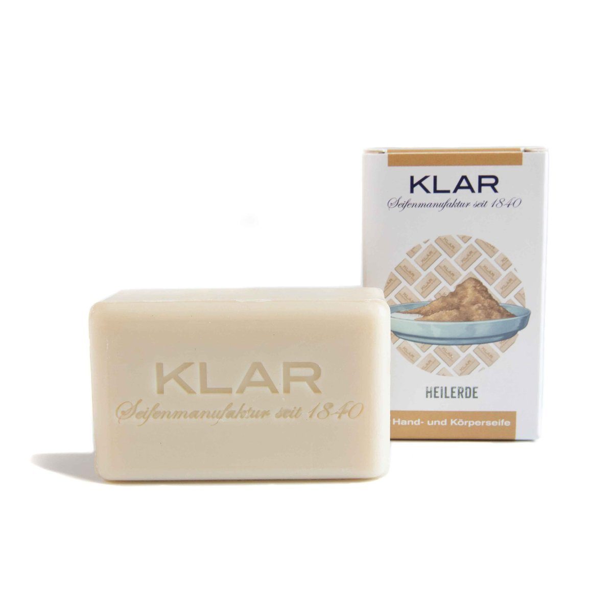 Klar's Classic Hand Size Soap, Palm Oil-Free Body Soap Klar Seifen Healing Earth