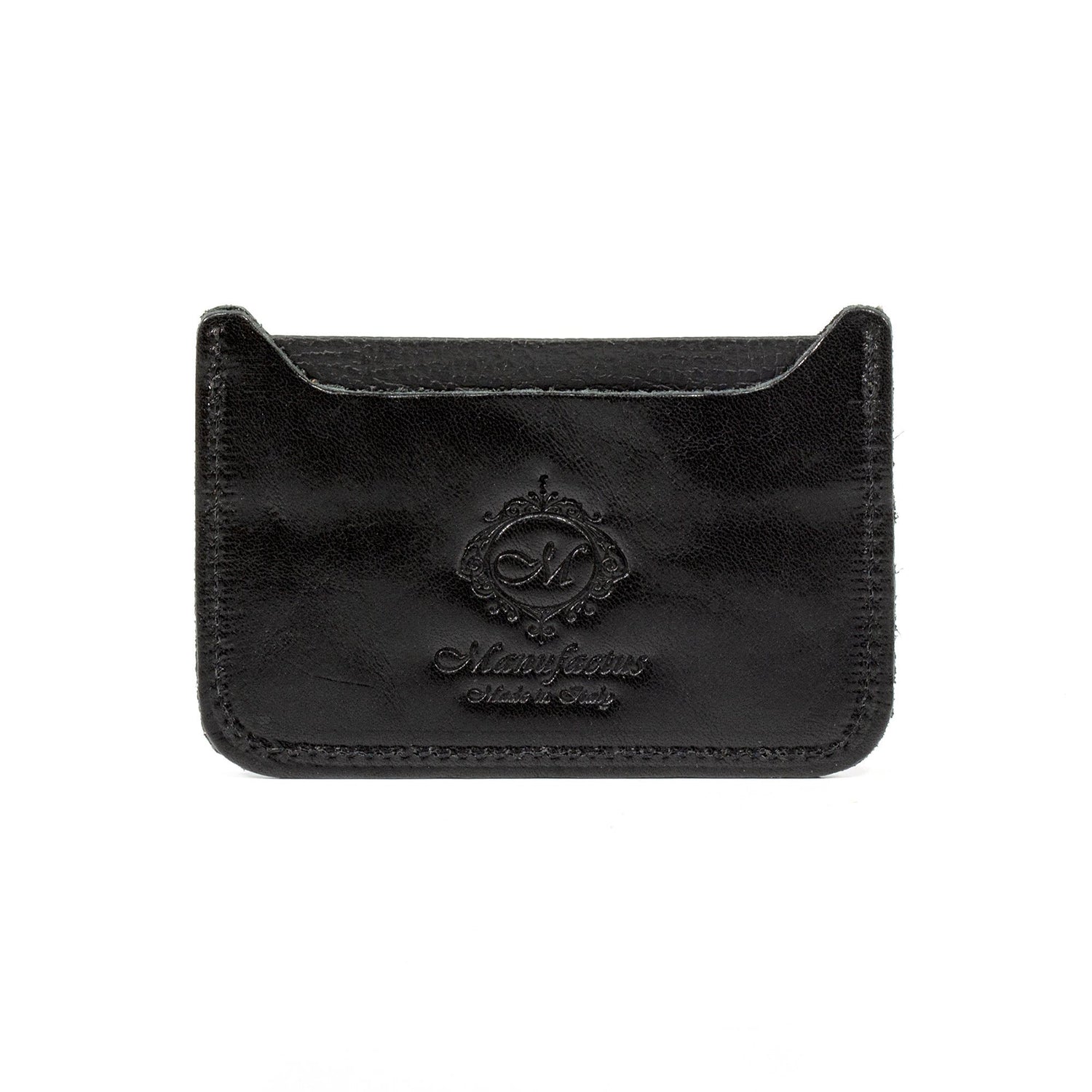 Manufactus Basic Leather Credit Card Holder Leather Wallet Manufactus by Luca Natalizia Black