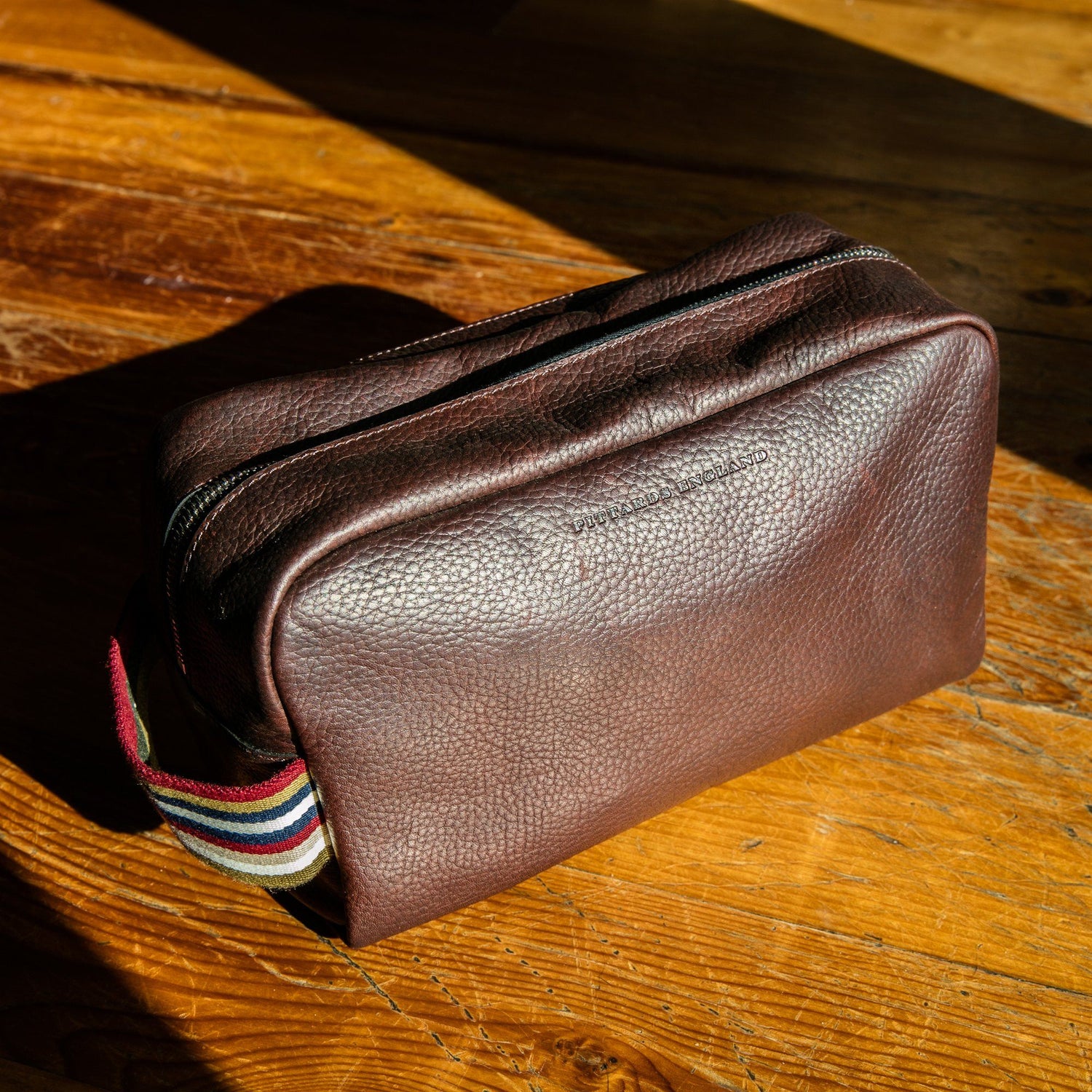 Pittards Dopp Kit, Attacama Leather Grooming Travel Case Pittards