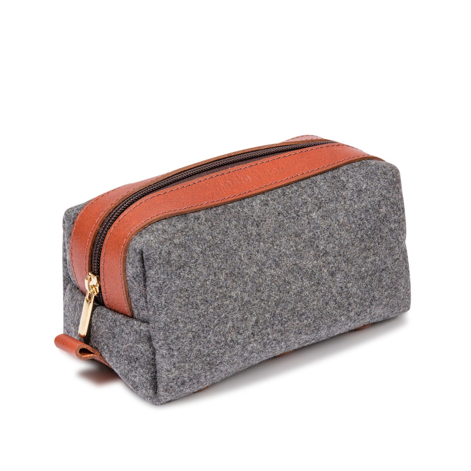 monte & coe Wool Travel Kit Toiletry Bag monte & coe Grey/Cognac