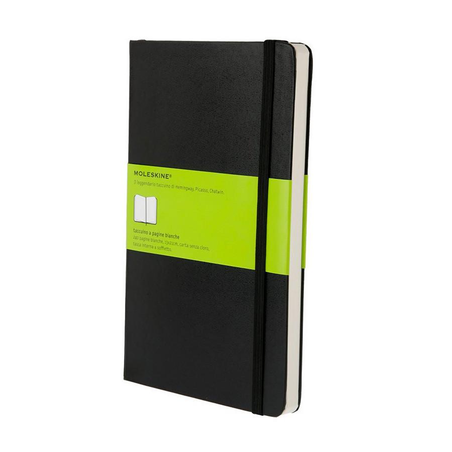 Moleskine 5 x 8 Hard Cover Notebook in Black, Plain Notebook Moleskine