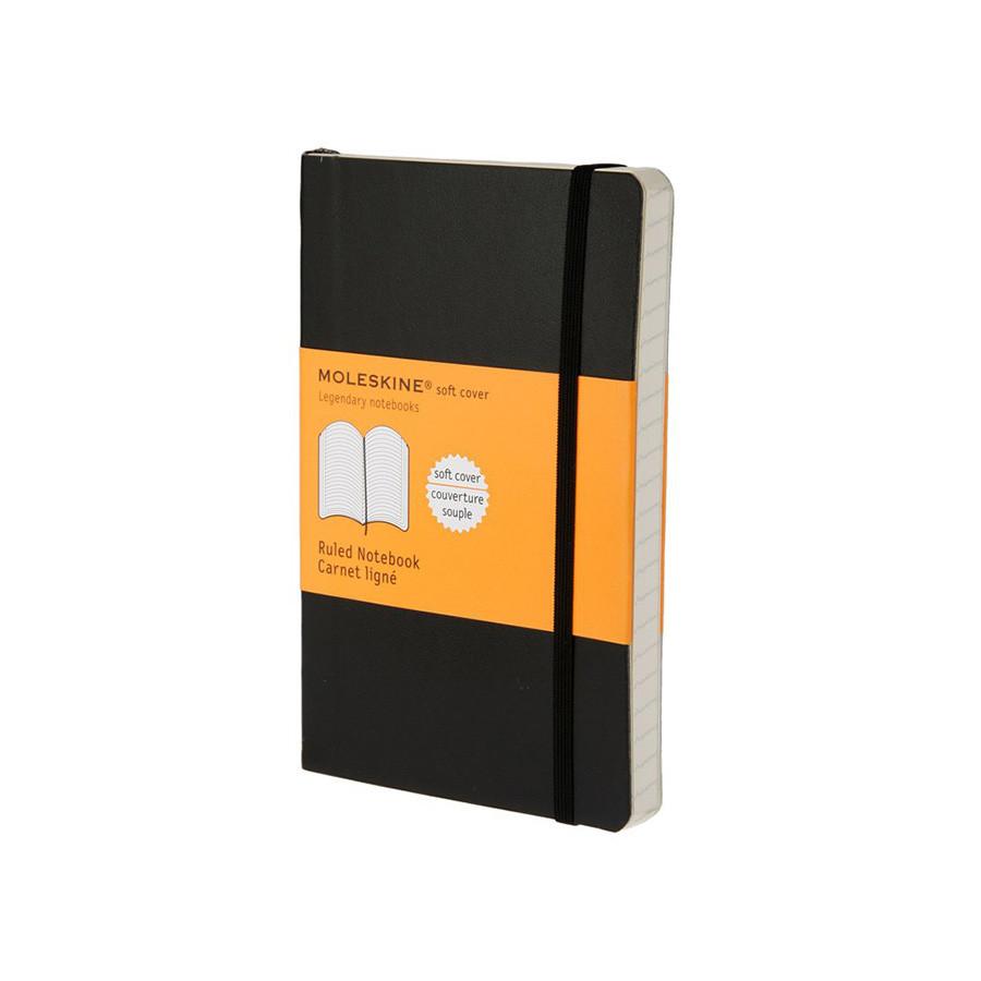 Moleskine 3.5 x 5.5 Soft Cover Pocket Notebook in Black, Lined Notebook Moleskine