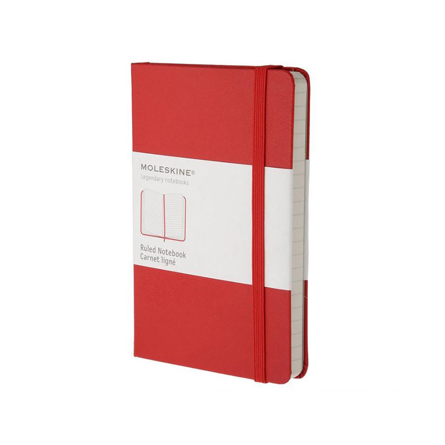 Moleskine 3.5 x 5.5 Hard Cover Pocket Notebook in Red, Lined Notebook Moleskine