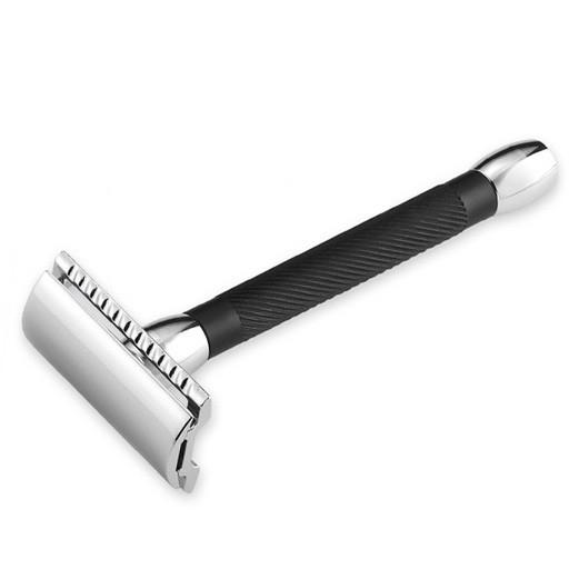 Merkur 20C Classic Double-Edge Safety Razor, Extra-Long Matte Black Handle Double Edge Safety Razor Merkur