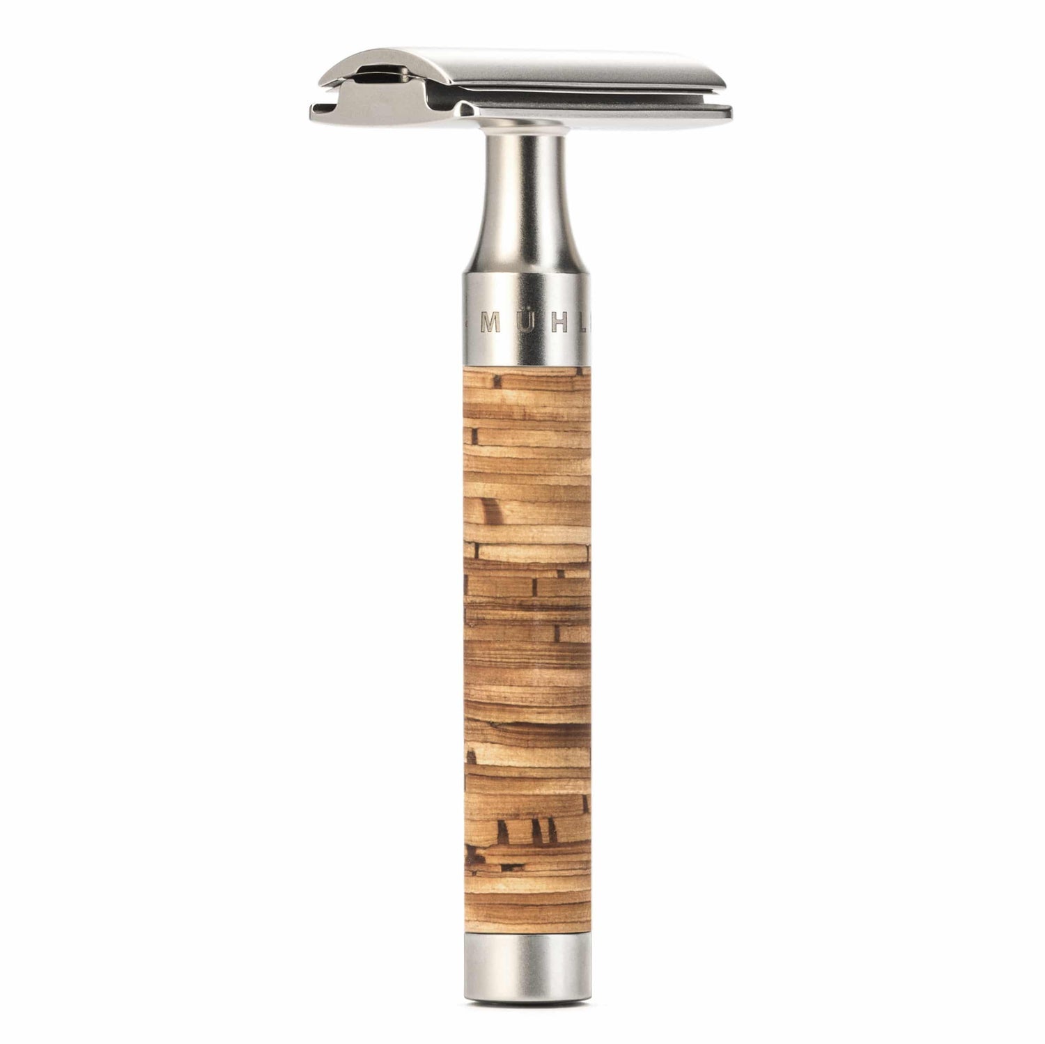 Muhle R95 ROCCA Closed Comb Stainless Steel Safety Razor, Birch Handle Double Edge Safety Razor Muhle