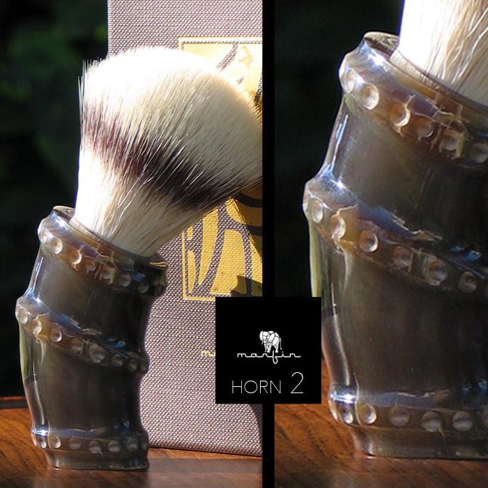 Marfin Handmade Synthetic Silvertip Shaving Brush, Horn Handle Synthetic Bristles Shaving Brush Marfin