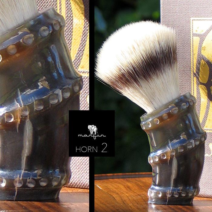 Marfin Handmade Synthetic Silvertip Shaving Brush, Horn Handle Synthetic Bristles Shaving Brush Marfin
