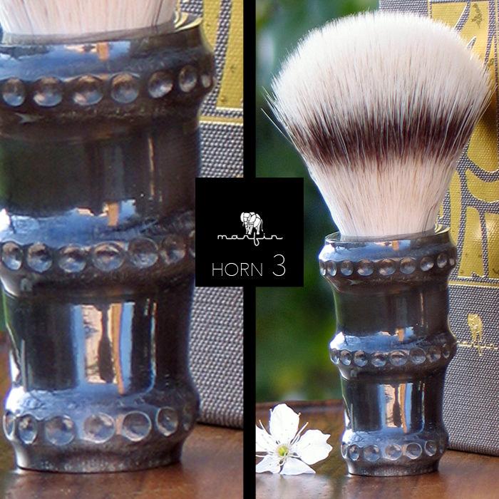 Marfin Handmade Synthetic Silvertip Shaving Brush, Horn Handle Synthetic Bristles Shaving Brush Marfin