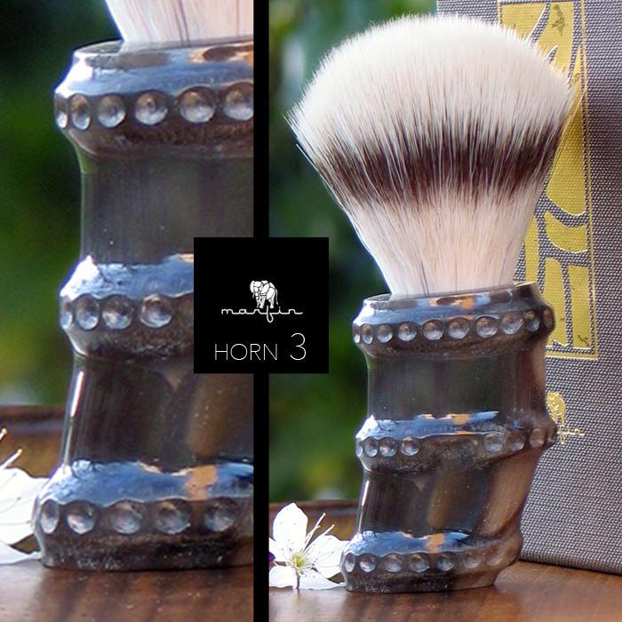 Marfin Handmade Synthetic Silvertip Shaving Brush, Horn Handle Synthetic Bristles Shaving Brush Marfin