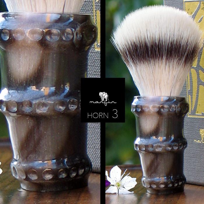 Marfin Handmade Synthetic Silvertip Shaving Brush, Horn Handle Synthetic Bristles Shaving Brush Marfin
