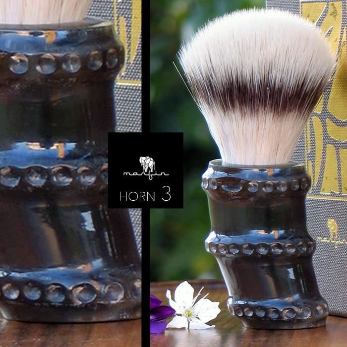 Marfin Handmade Synthetic Silvertip Shaving Brush, Horn Handle Synthetic Bristles Shaving Brush Marfin