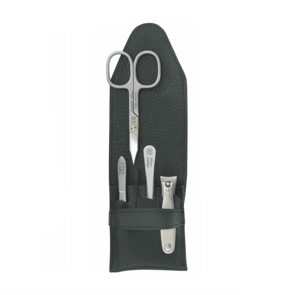 Niegeloh Solingen Capri S 4-Piece TopInox Manicure Set, Black Leather Case Manicure Set Niegeloh Solingen