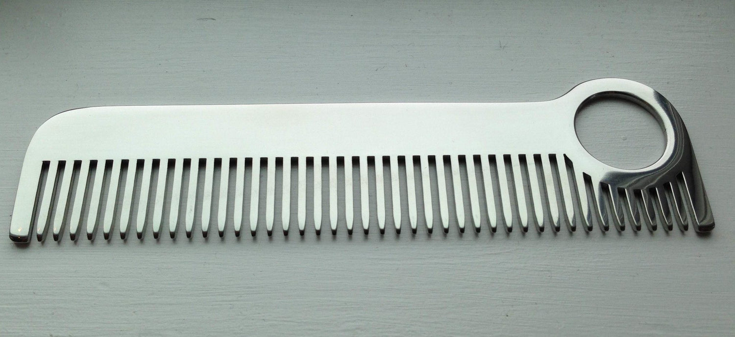 Chicago Comb Co. Model No. 1 Stainless Steel Medium-Fine Tooth Comb Comb Chicago Comb Co Mirror